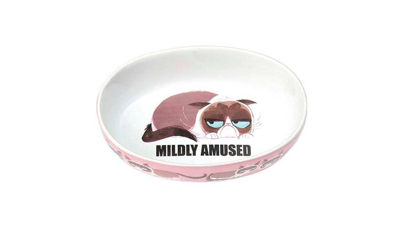 Grumpy Cat Oval Bowl Mildly Amused