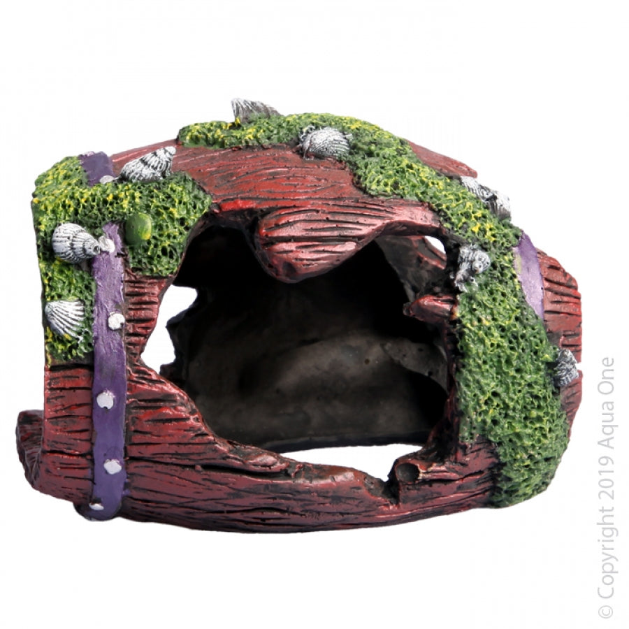 Aqua One Ornament - Single Ruined Barrel With Shell