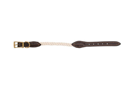 Mog & Bone Rope Collar Genuine Leather & Brass Natural S Brass Natural [size:s  Colour:natural]