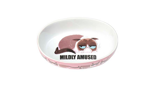 Grumpy Cat Oval Bowl Mildly Amused