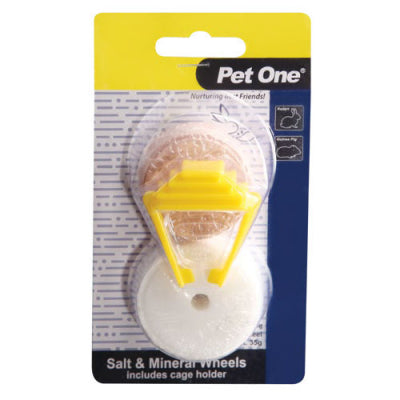 Pet One Salt Lick & Mineral Wheel With Clip 50g