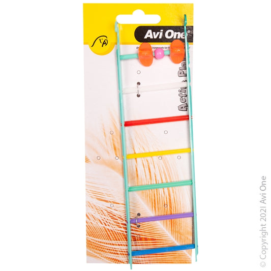 Avi One Bird Toy - Multi Coloured Ladder With Beads