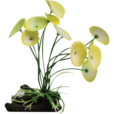 Plastic Plant Nacissus With Log Base