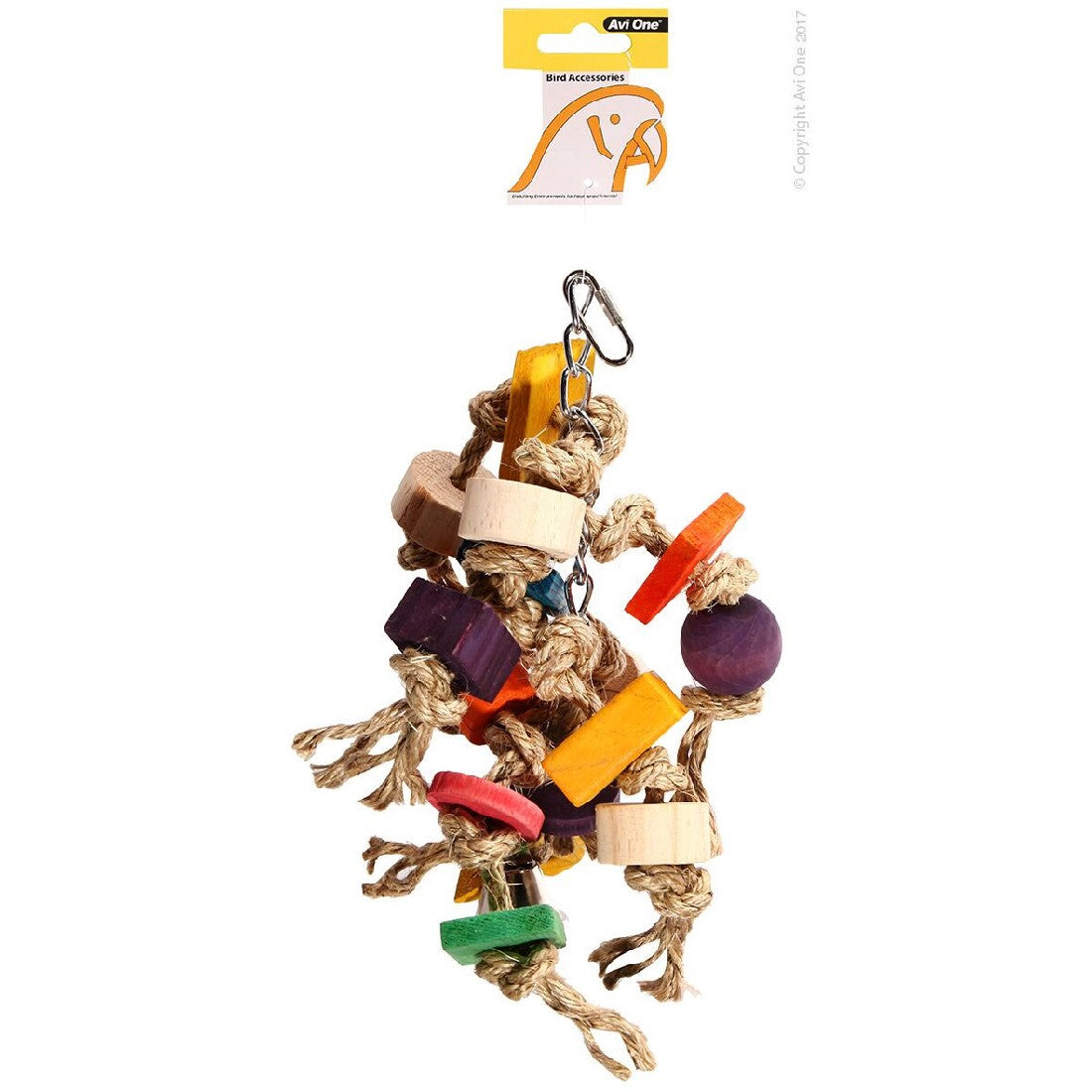 Avi One Parrot Toy - Wooden Discs With Sisal