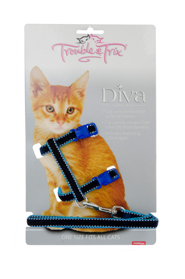 T&t Harness Velvet Stitch Blue [colour:blue]