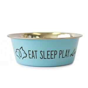 Petware Stainless Steel Cute Bowl Blue 350ml [colour:blue]