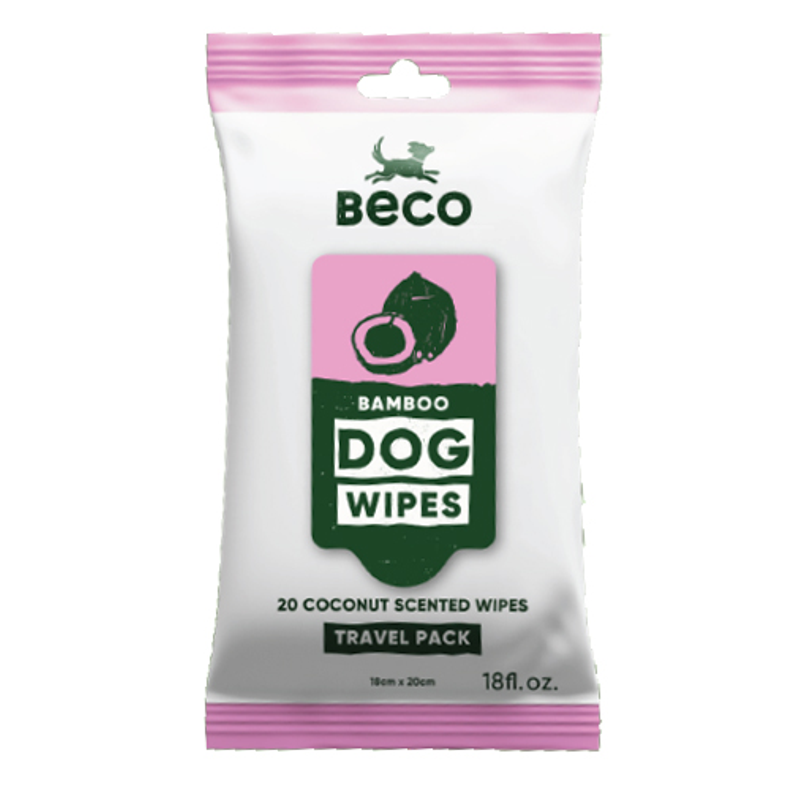 Beco Bamboo Dog Wipes Travel 20 Pack